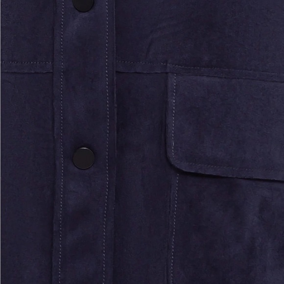 Olsen Navy Button-Front Jacket - Picture 5 of 8